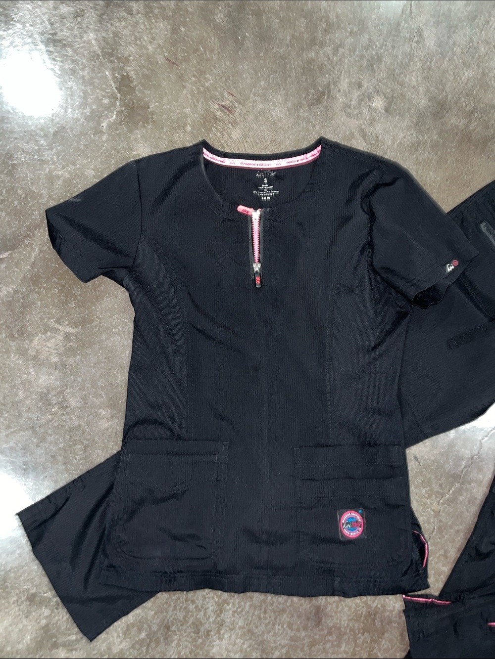 Koi Lite Black Scrub Set of Three Pieces with Pink Trim - Women Other - Picture 4 of 8